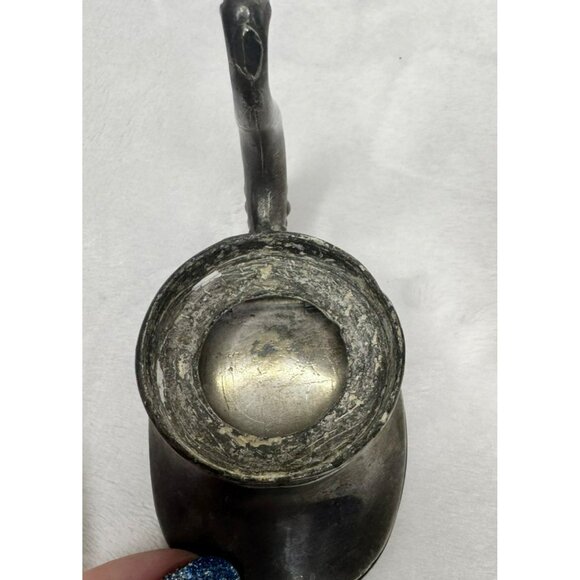 Antique Victorian Glass Syrup Pitcher Creamer With Ornate Handle - has flaws - Picture 7 of 11